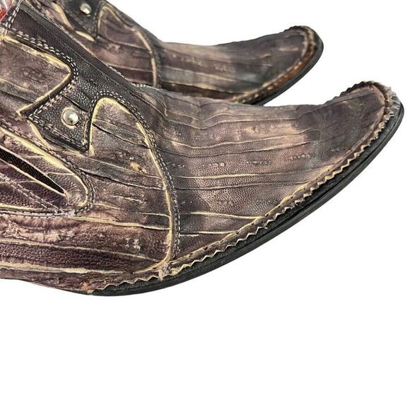 Robert Wayne Western Vegas Mens Loafers Leather Rustic Studded Slip On Shoes 7 - Picture 13 of 16